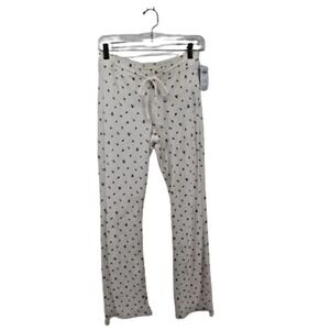 NWT Gilly Hicks Waffle Knit Lounge Pants Womens S Beige Floral Drawstring Cozy